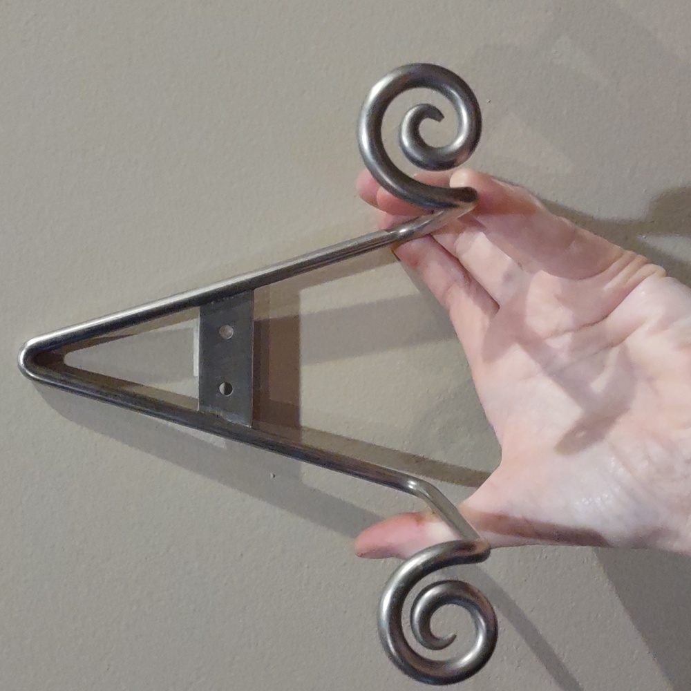 Silver Plate Holder, Wall Hook, Scroll, Nwt